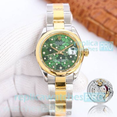 Swiss Copy Rolex Oyster Perpetual Datejust 31 Green Floral-motif